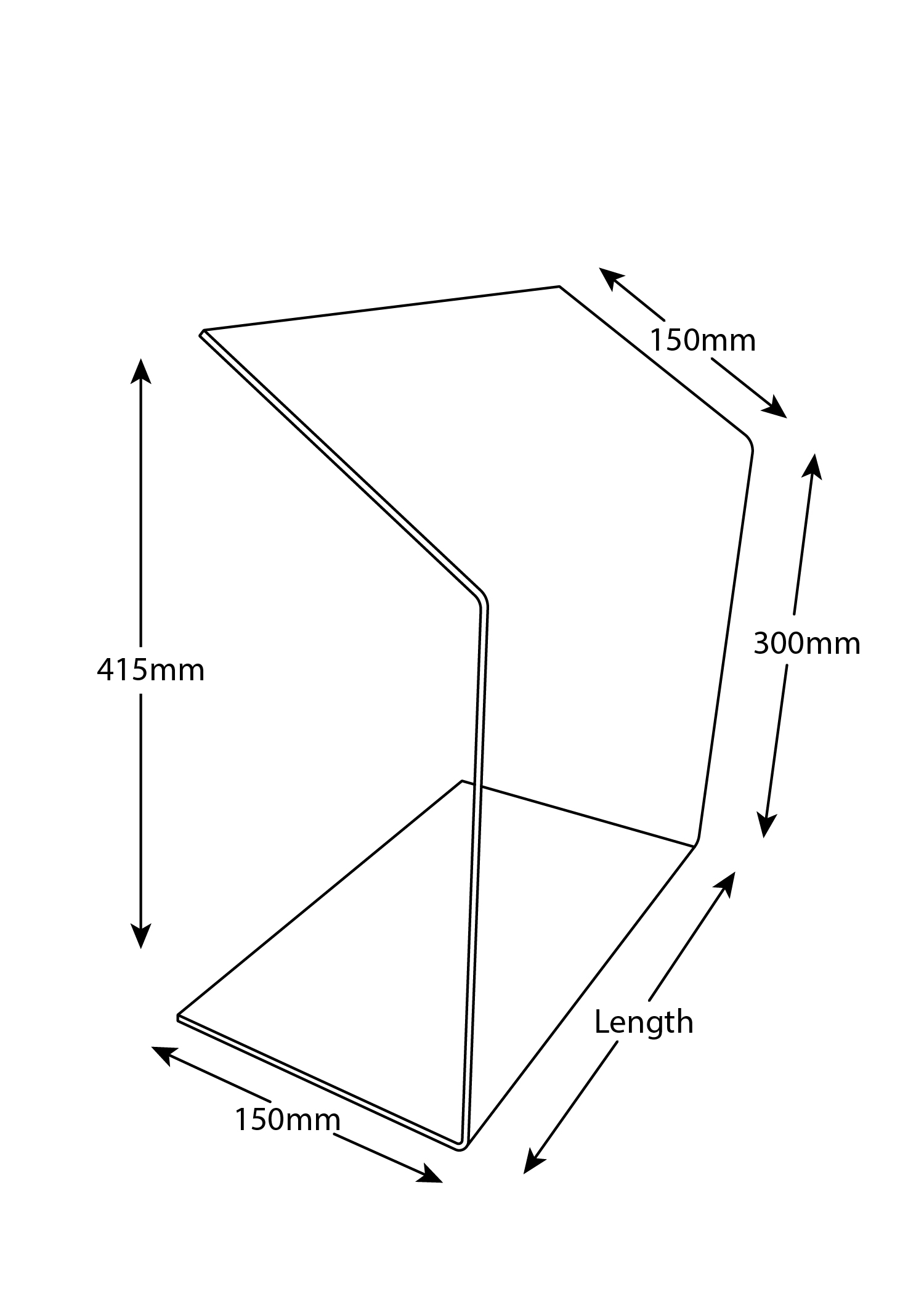 Clear Perspex Angled Sneeze Screen (4mm) - Image 2