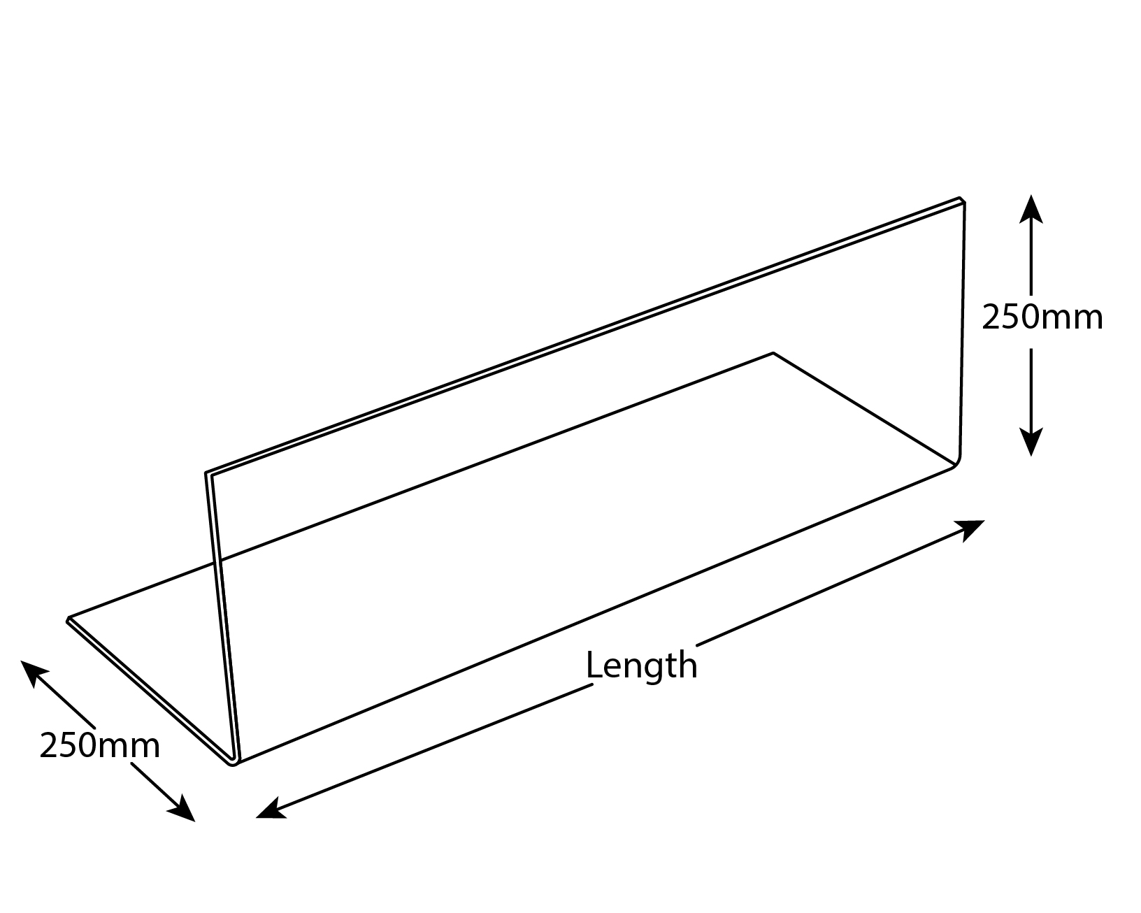 Clear Perspex L-Shape Angled Sneeze Screen (4mm) - Image 2