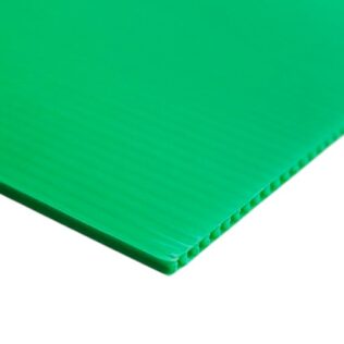 Green Fluted Polypropylene Corrugated Display Board