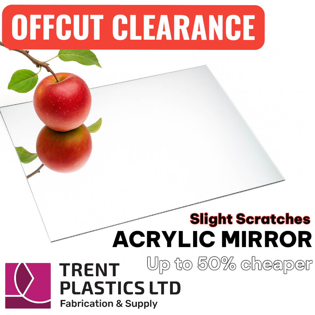 Discounted Silver Acrylic Mirror Sheet (Slight Scratches)