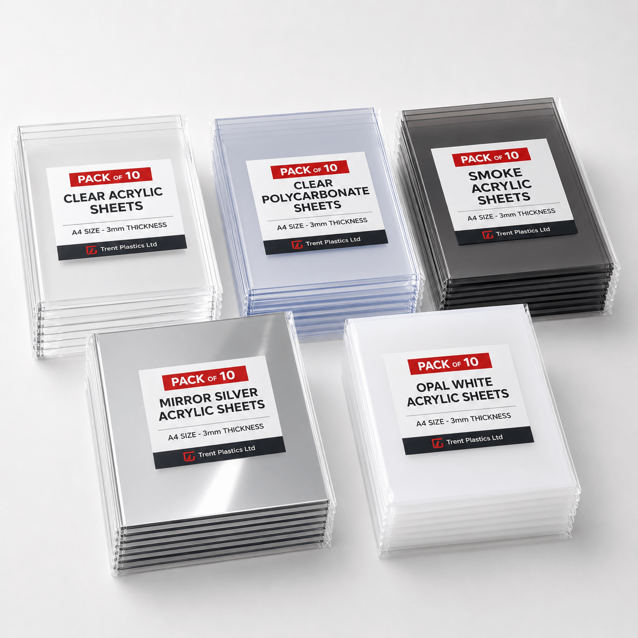 Acrylic, Polycarbonate & Mirror Offcuts – A4 & A3 Clearance Packs